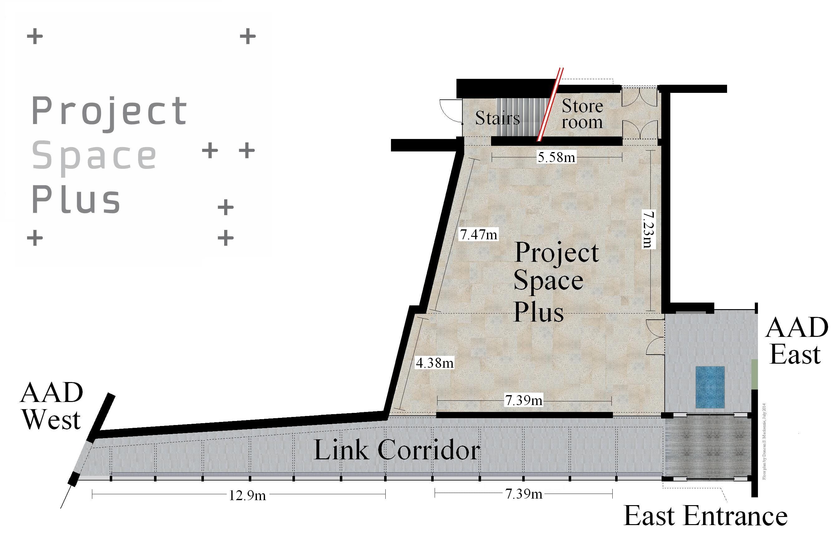 Project Space Plus Ground Floor Plan (with wall measurements in metres).