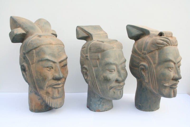 Terracotta heads - one of them is a 3-d printed replica. Can you guess which?